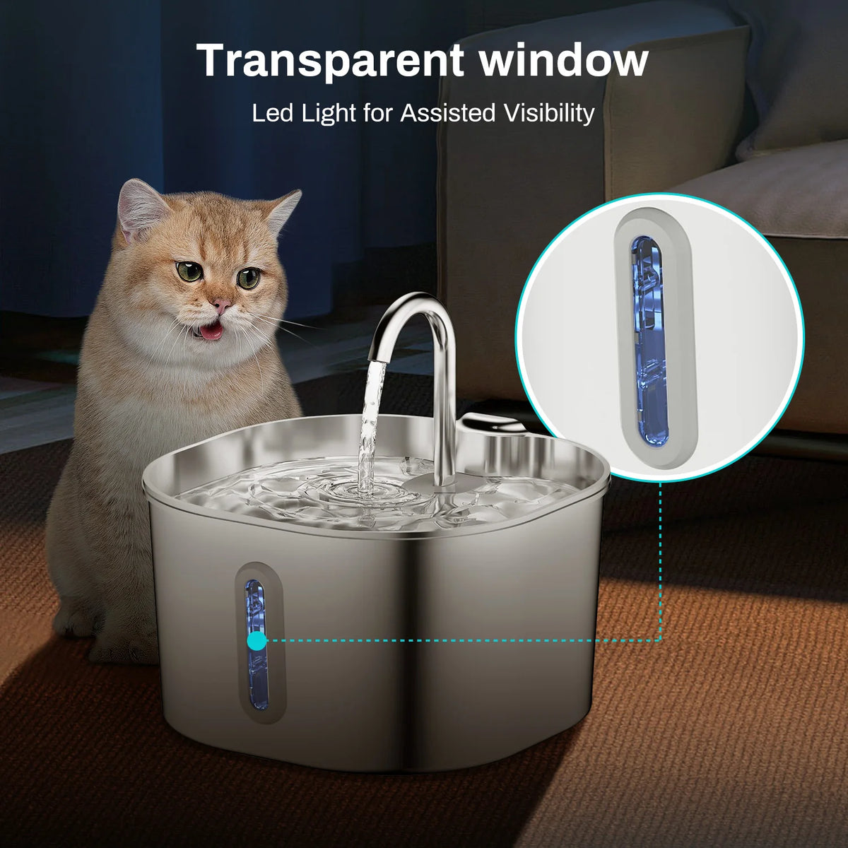 Fuente Inteligente de Acero Inoxidable para Gatos y Perros