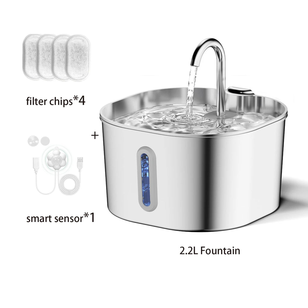 Fuente Inteligente de Acero Inoxidable para Gatos y Perros